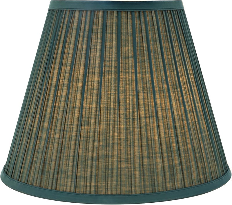 Aspen Creative 33053, Hardback Empire Transitional Spider Lamp Shade, Mushroom Pleated Dark Green, 7" Top x 13" Bottom x 10" Slant - Image 2
